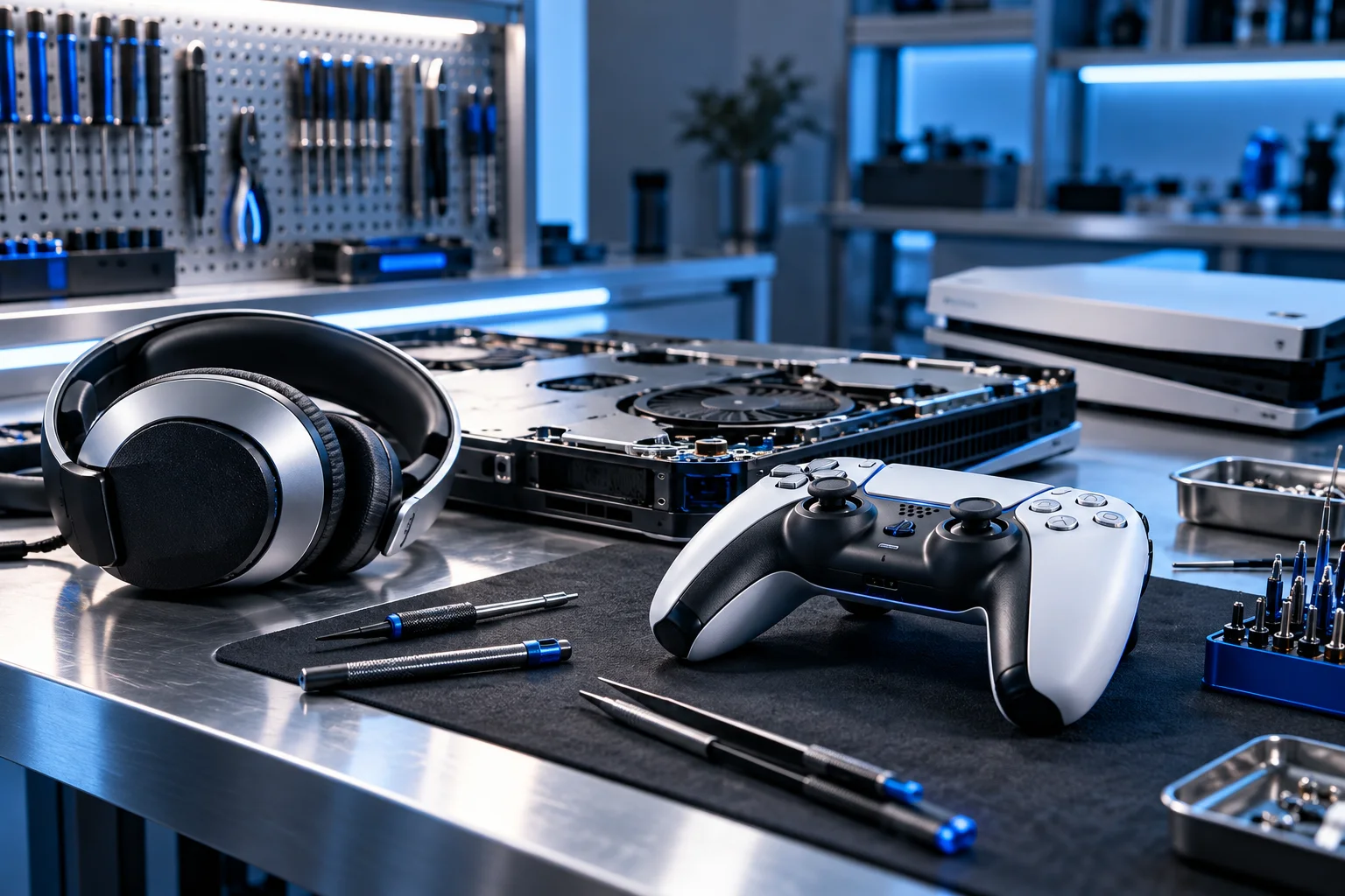 Prüfaufbau für Gaming-Peripherie