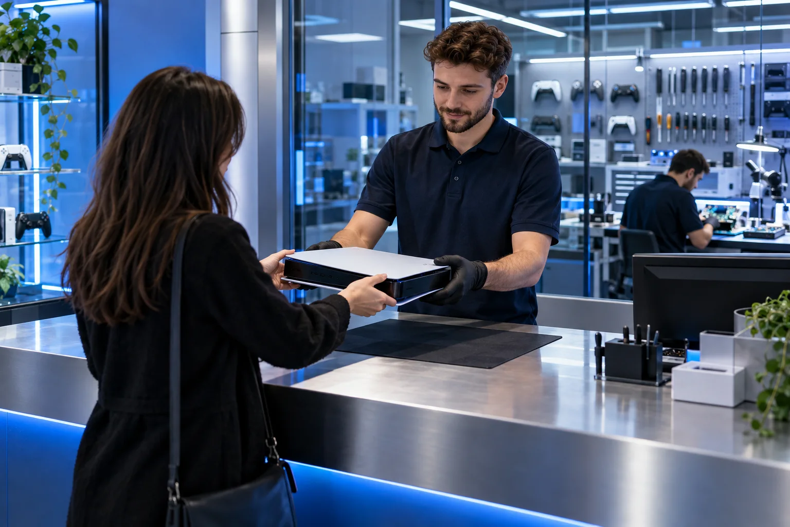 Empfang einer Elektronikwerkstatt